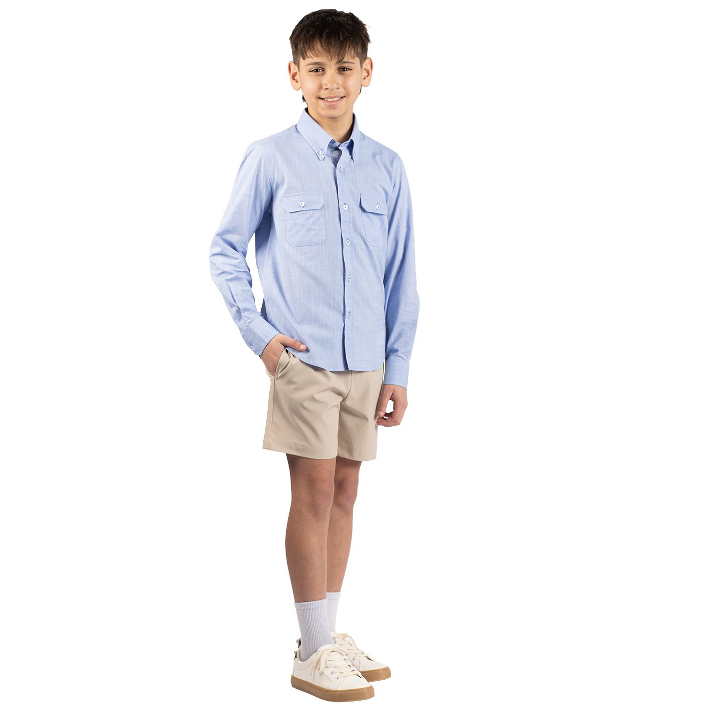 Рубашка Tailorbyrd Men's Signature Chambray Long Sleeve Shirt для мальчиков — фото 3