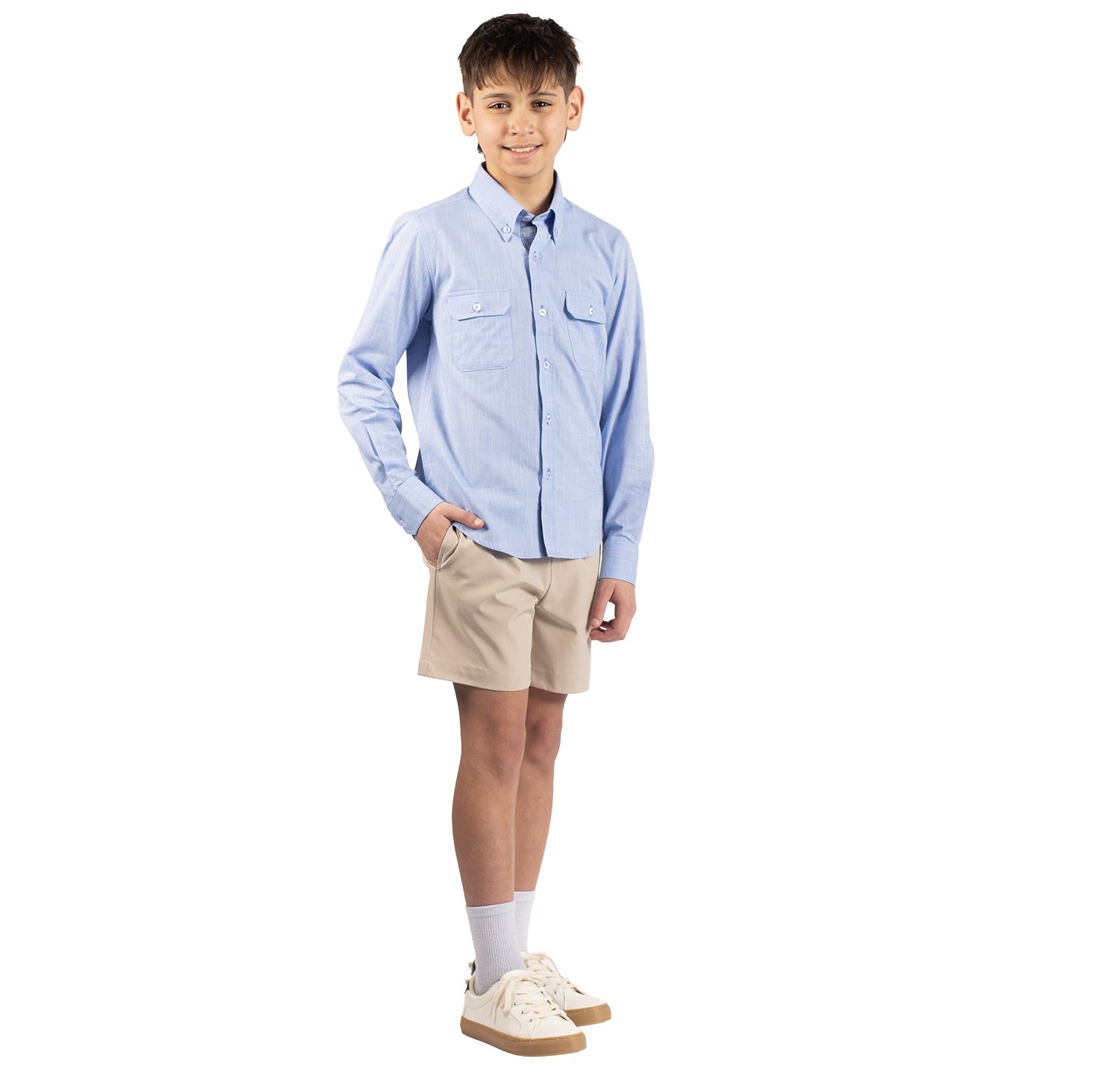 Big Boys Men's Signature Chambray Long Sleeve Shirt