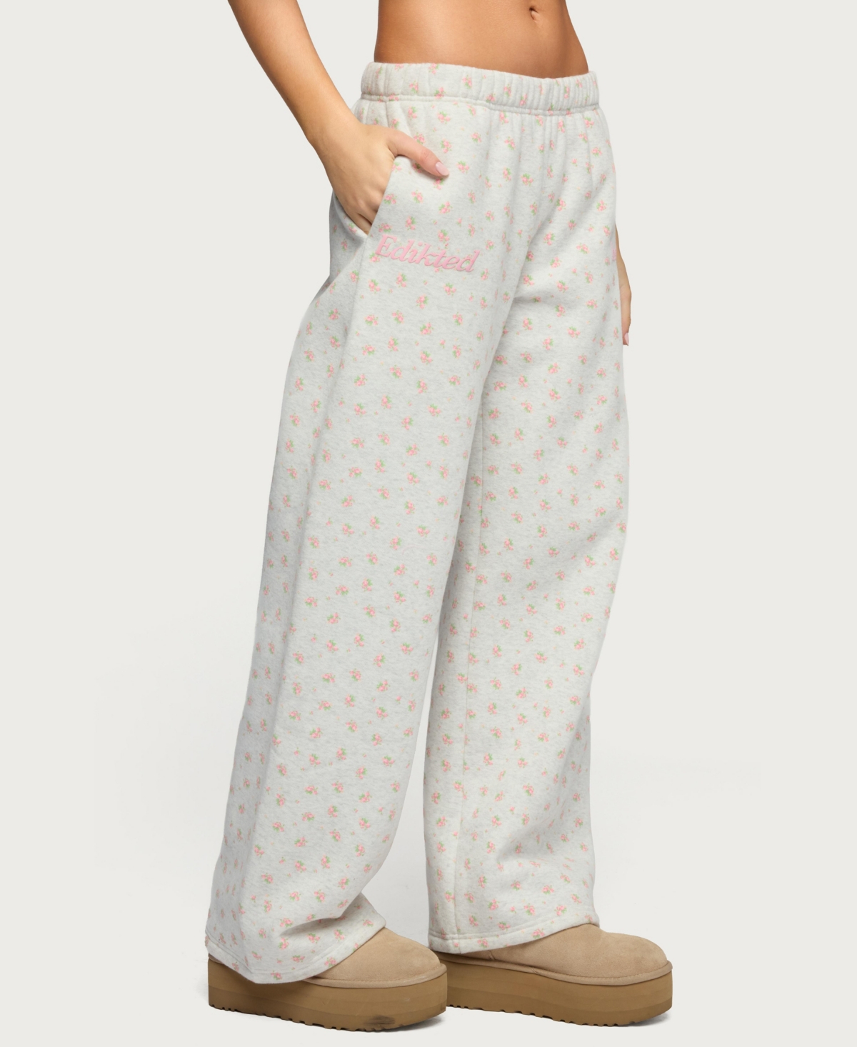 Edikted Womens Flower Power Sweatpants
