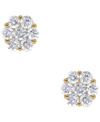 Diamond Cluster Earrings (1/2 ct. t.w.) in 14k Yellow Gold