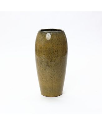 23-Inch Tall Ceramic Planter, Decorative Round Pot for Plants & Flowers