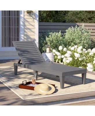 Patiojoy 2 PCS Lounge Chair Chaise Recliner Weather Resistant Adjustable Outdoor