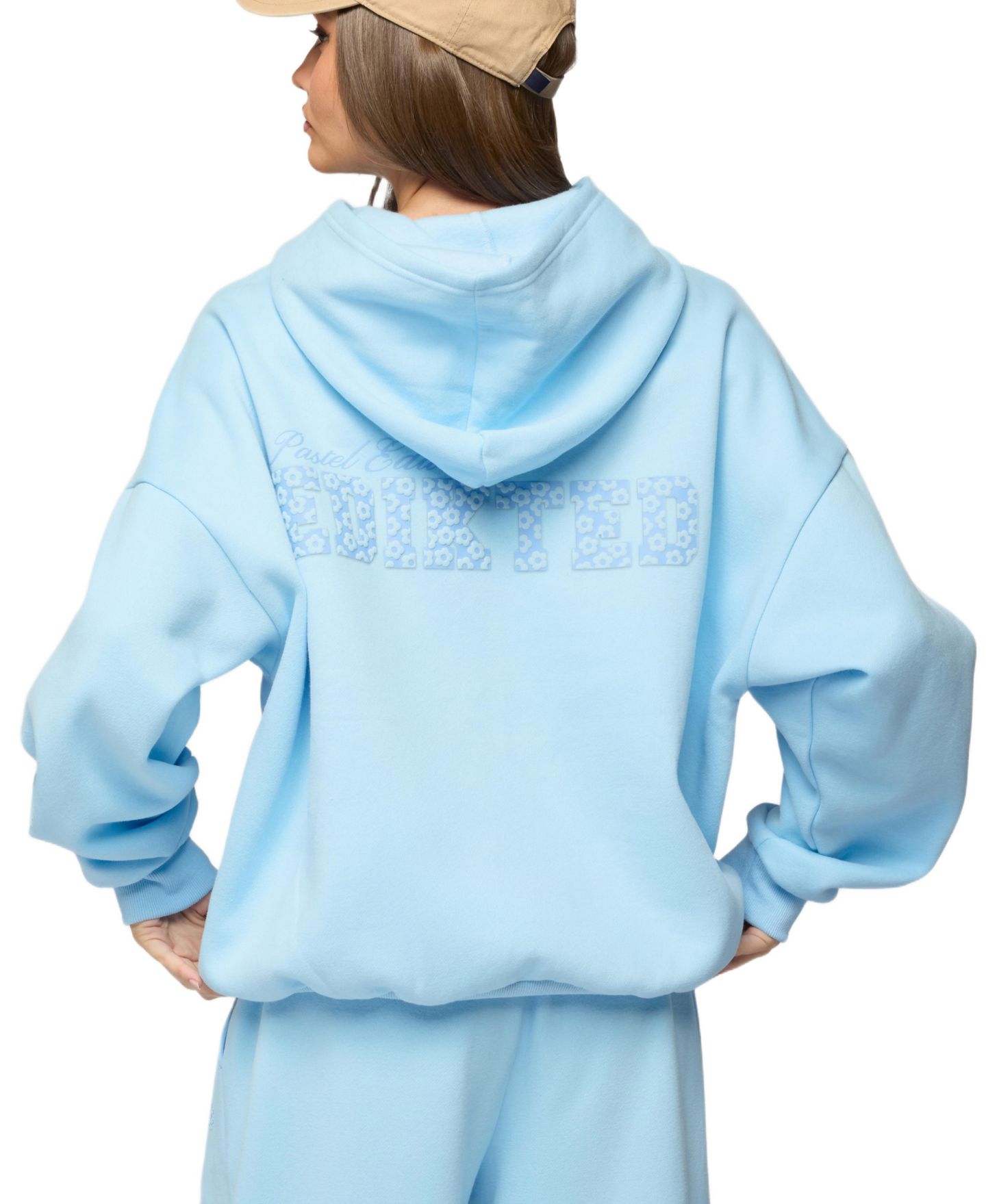 Женское худи Edikted Pastel Edit Oversized, цвет: Светлый синий — фото 2