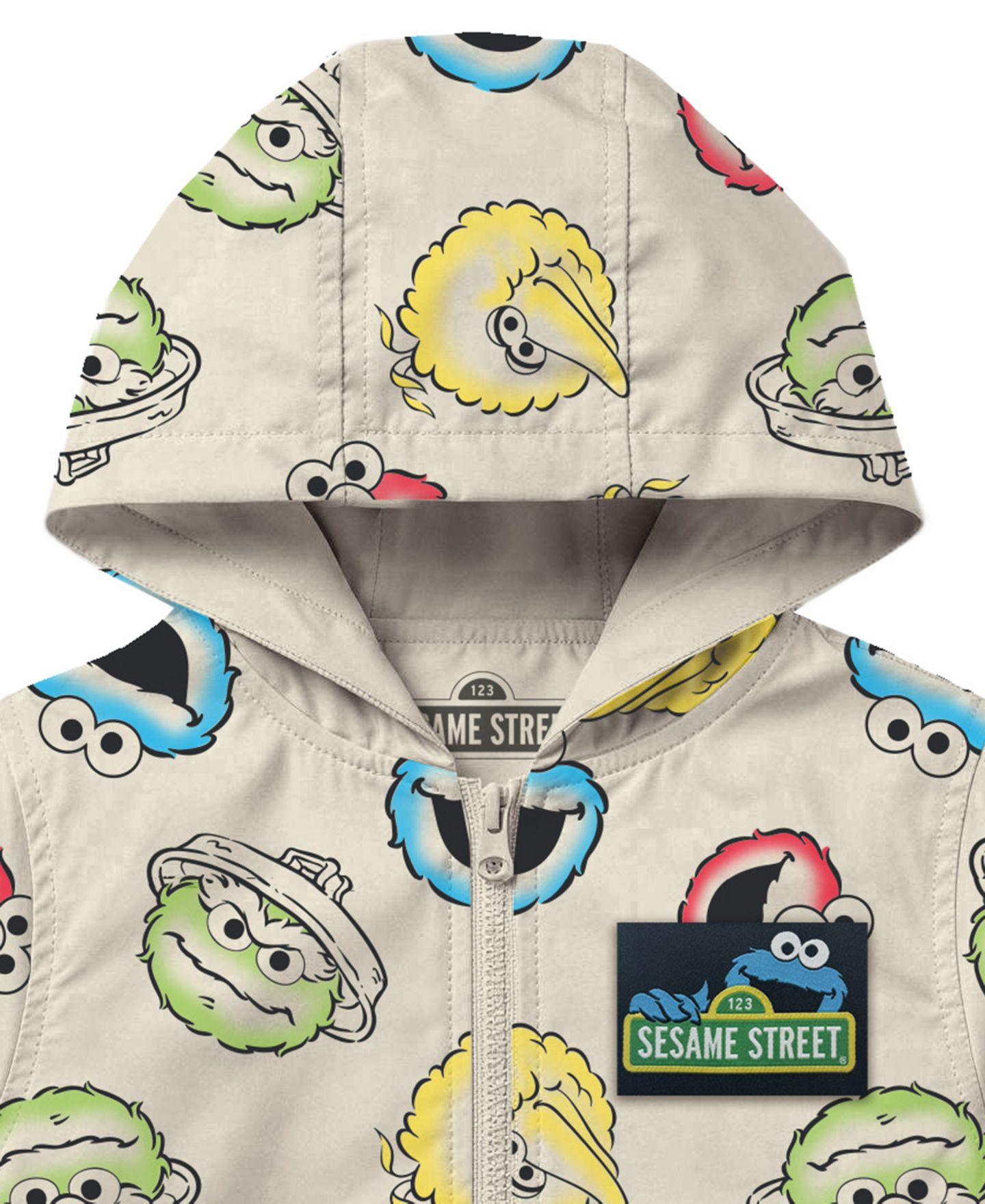 Куртка Sesame Street Printed Hooded Windbreaker Jacket для мальчиков, цвет: Бежевый — фото 3