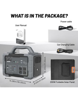 1024Wh-1800W Portable Power Station with 200W Foldable Solar Panel
