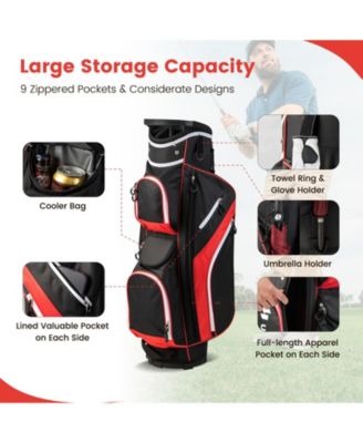 Golf Cart Bag with 14-Way Top Dividers