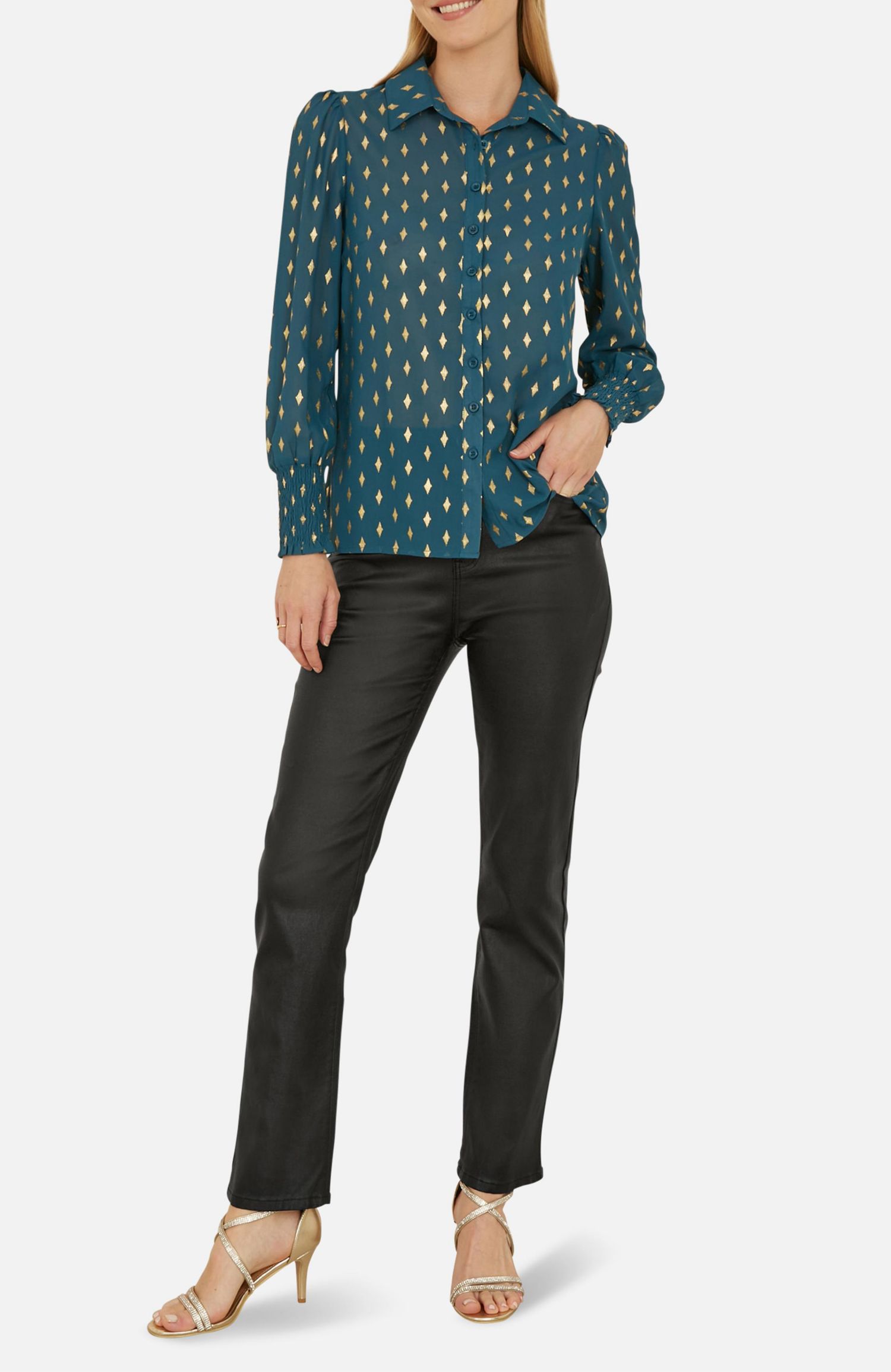 Women's Diamond Foil Print Blouse