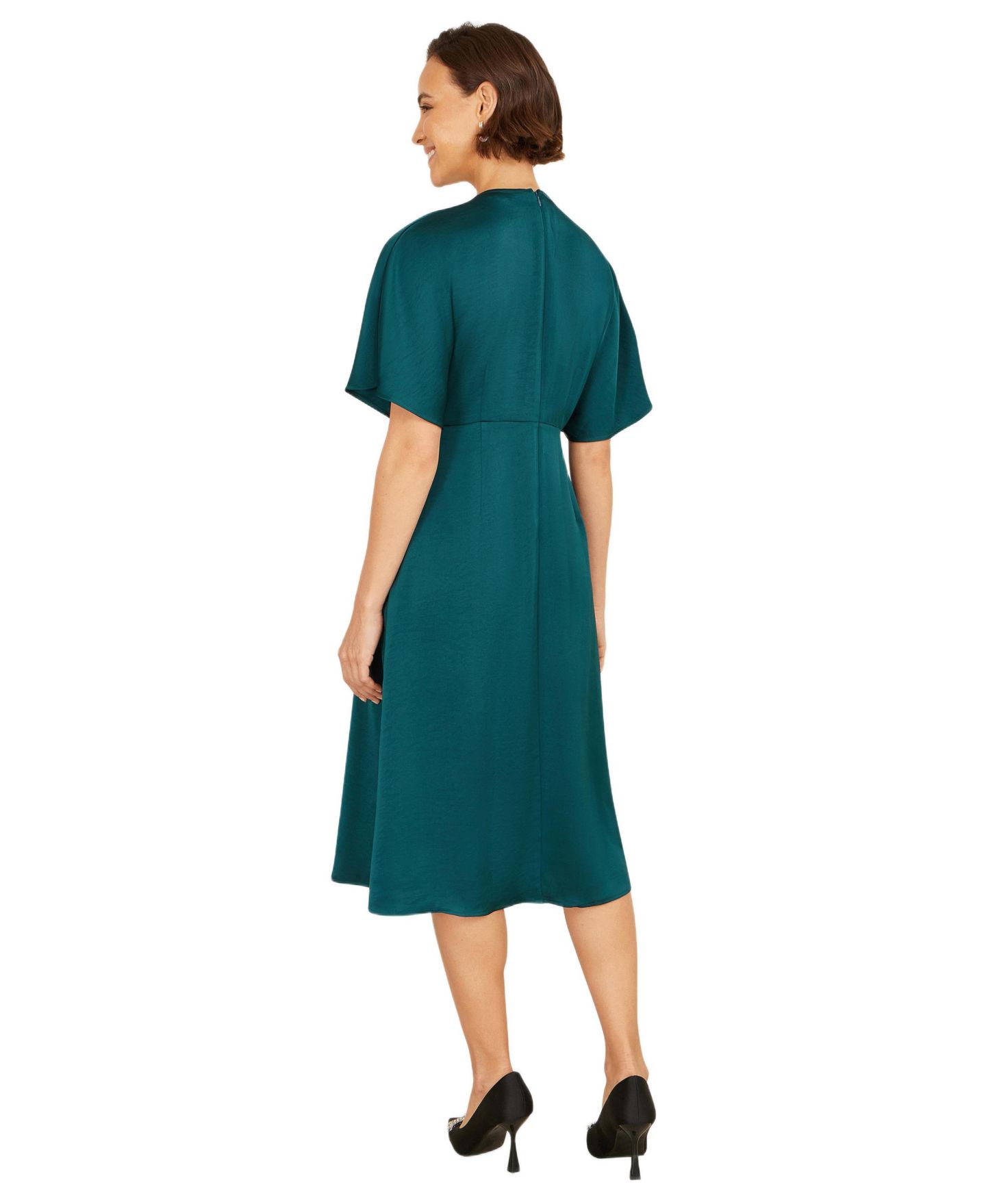 Женское платье Yumi Satin Midi Kimono, цвет: Зелёный — фото 3