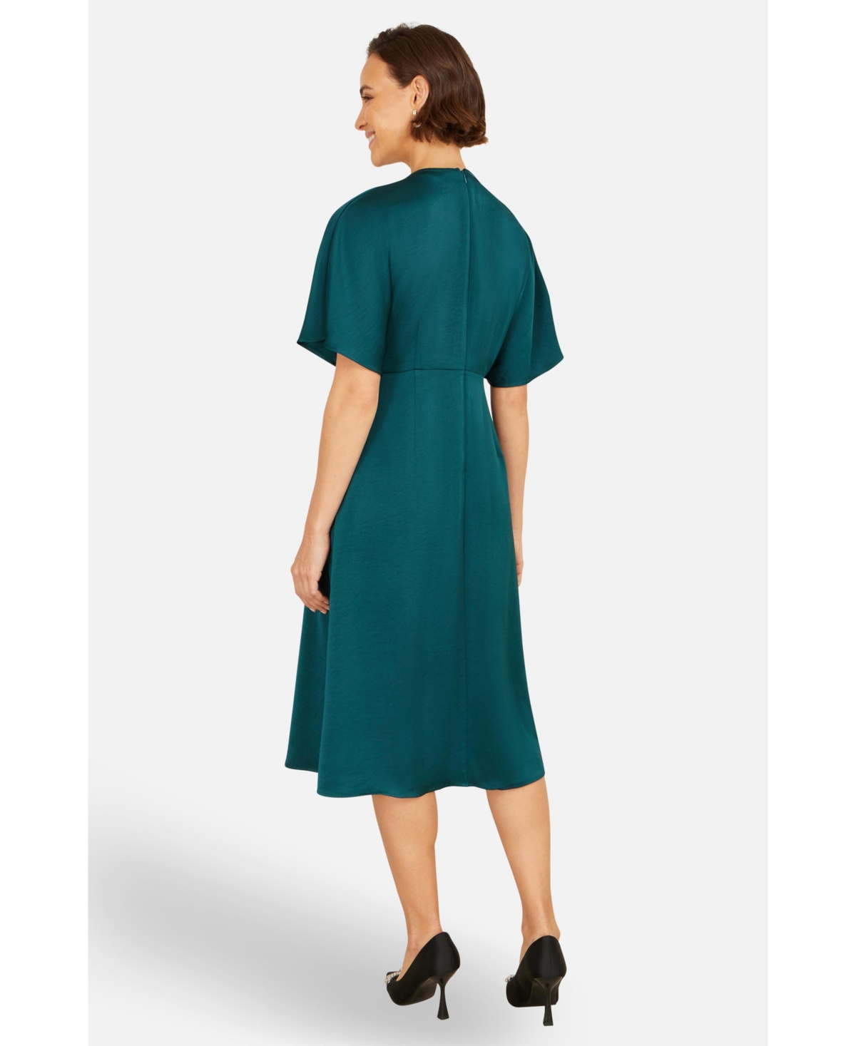 Yumi Women's Satin Midi Kimono Dress