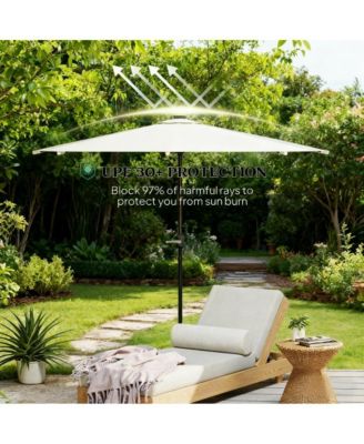 Small Vented Half Patio Umbrella,Half Outdoor Patio Umbrella,with Crank 8 Ribs for Outdoor