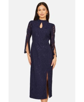 Women's Lace Fitted Midi Dress