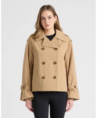 Women's Double Breasted Short Trench Coat