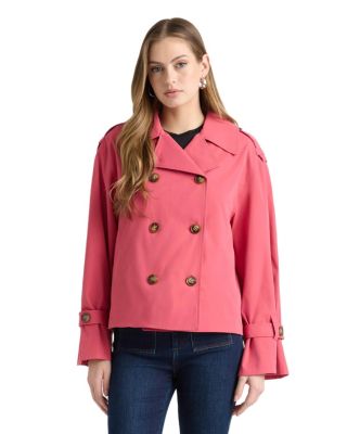 Women's Double Breasted Short Trench Coat