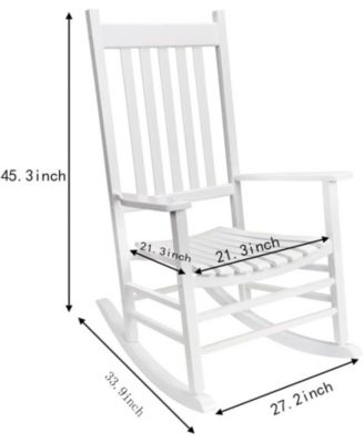Outdoor Rocking Chair, High Back Porch Rocker, All-Weather Patio Chair for Garden, Deck, Backyard & Balcony, Ladder Back