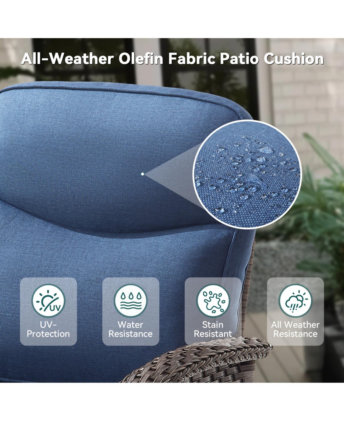 Gymojoy 3-Seat Brown Pe Wicker Outdoor Couch with Olefin Cushions