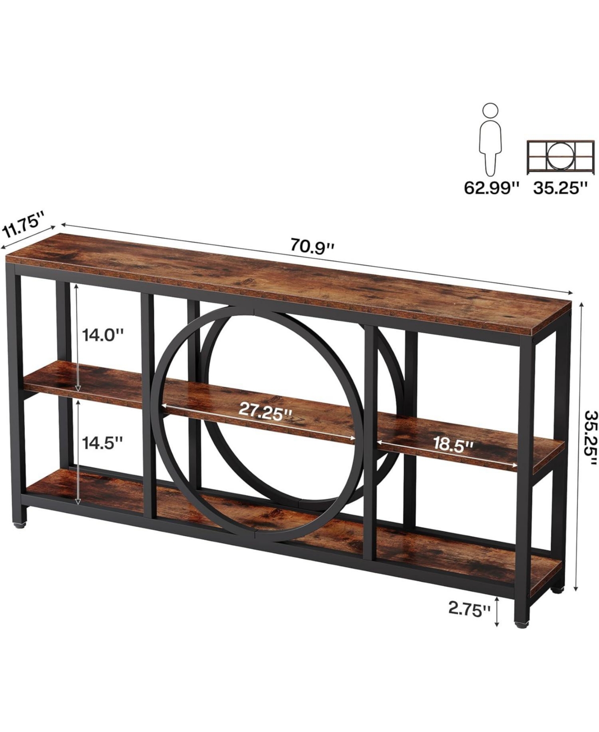 Tribesigns Extra Long Console Table for Entryway, Sofa Behind Couch