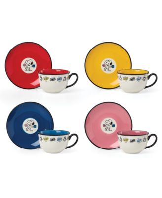 Chef Snoopy Tea Cup and Saucer, Set of 4