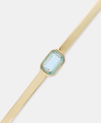 Gold-Tone Aqua Stone Bangle Bracelet