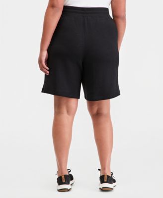 Plus Size Cotton-Blend Pull-On Bermuda Shorts