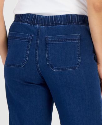 Petite High Rise Cropped Wide Leg Jeans