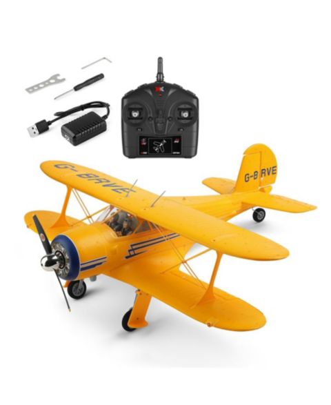 Детская игрушка Bruce & Shark D17S Biplane Brushless Motor 6G/3D Modes Remote Control Plane, цвет: Жёлтый
