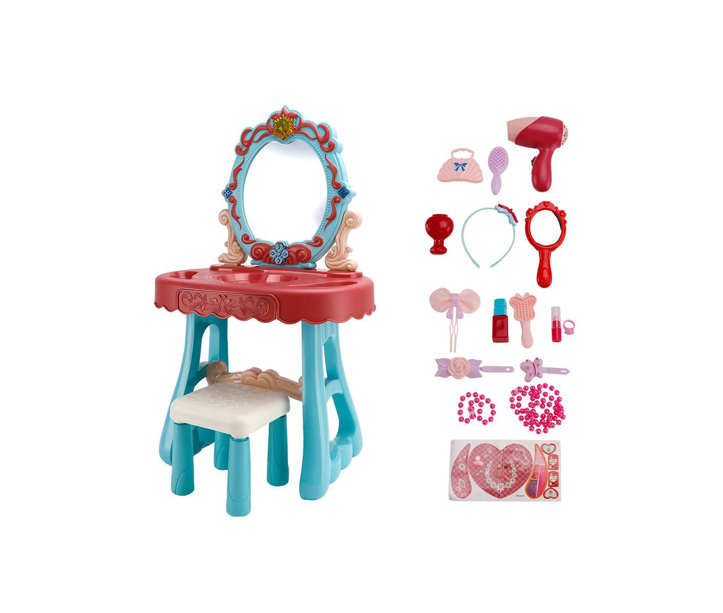 Детские игрушки Bruce & Shark Musical Light-Up Vanity Gift Set with 29-Piece Pretend Play Makeup Toy for Girls, цвет: Синий — фото 1