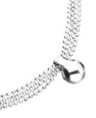 Sterling Silver Alloy Necklace with Silver Threads and Big Shaped Ball