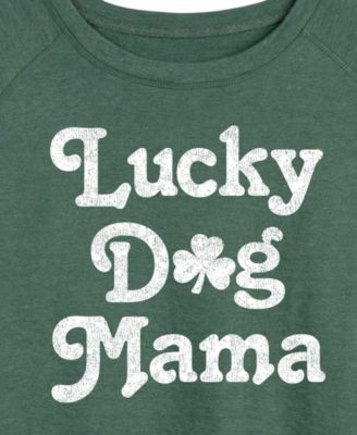 Plus Size Instant Message St. Patrick's Day Lucky Dog Mama French Terry Graphic Crewneck T-Shirt