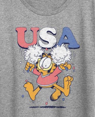 Plus Size Garfield USA Cheer Short-Sleeve T-Shirt