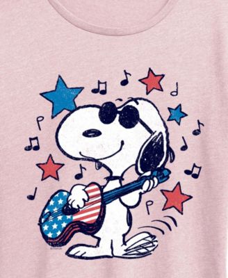Plus Size Peanuts Snoopy Americana Guitar Short-Sleeve Graphic T-Shirt