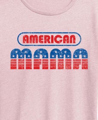Plus Size Instant Message American Mama Graphic Crewneck T-Shirt