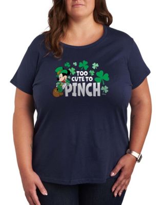 Plus Size Disney St. Patrick's Day Too Cute To Pinch Graphic Crewneck T-Shirt