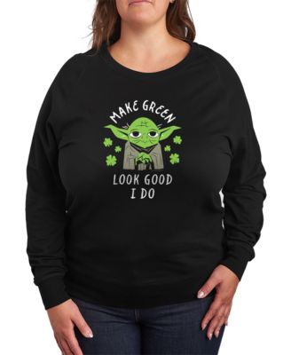 Plus Size Make Green Look Good Yoda Graphic Sweatshirt