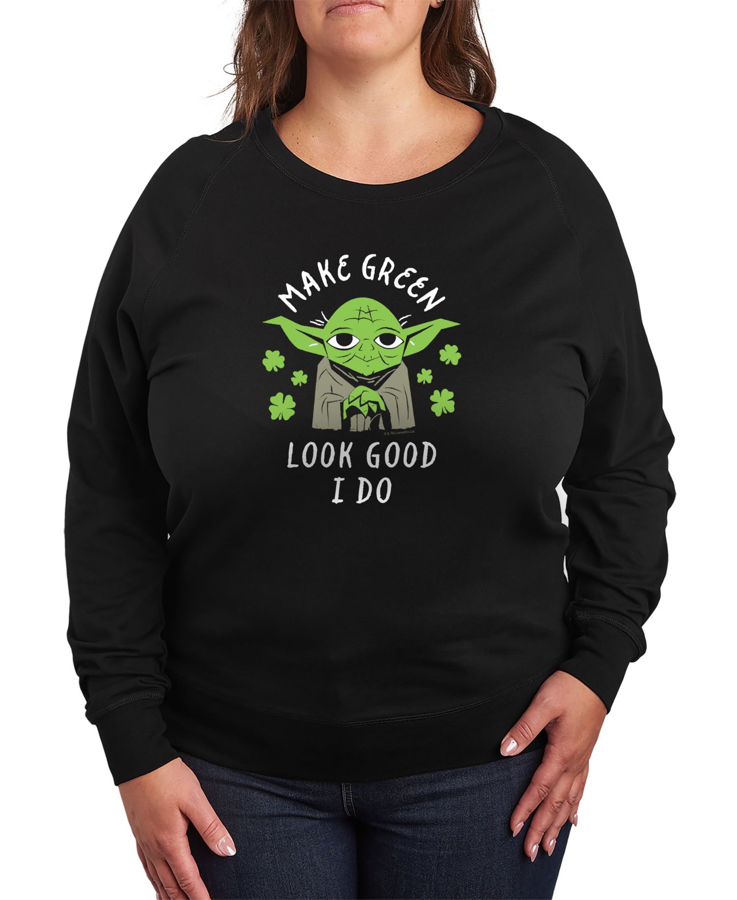 Plus Size Make Green Look Good Yoda Graphic Sweatshirt