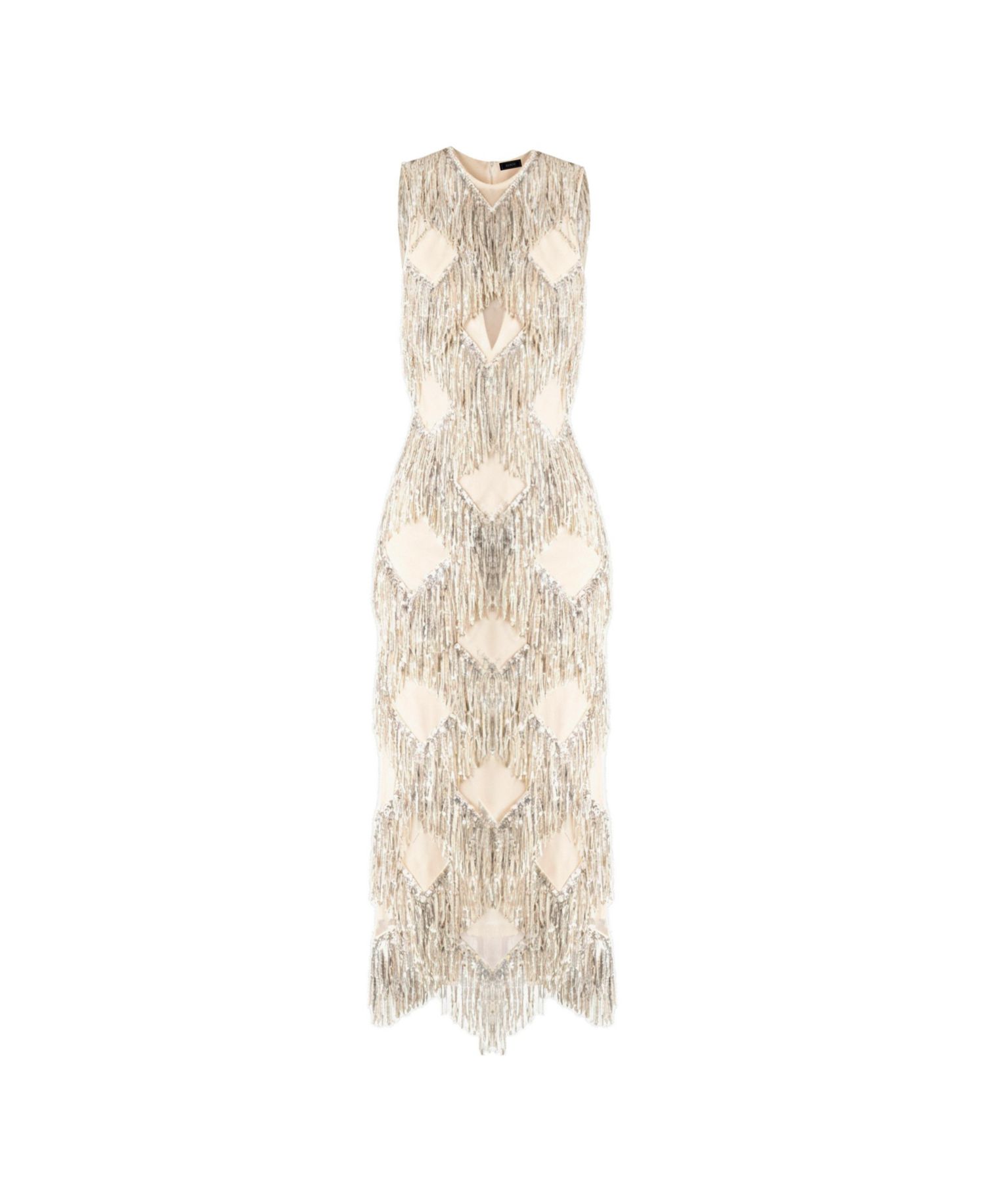 Women's Deco Shimmer Fringe Midi Dress