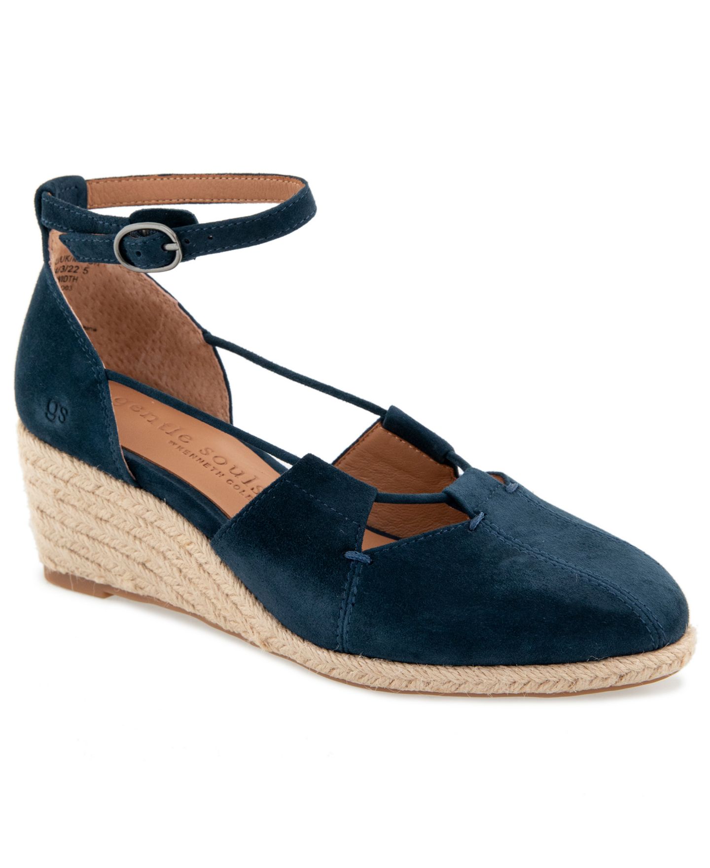 Женские сандалии Gentle Souls Ori Espadrille Wedge, цвет: Тёмно-синий замшевый — фото 1