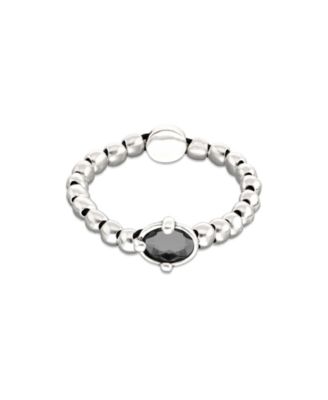 Gray Faceted Crystals Elastic Bracelet