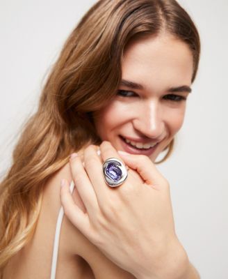 Purple Facted Glass Ring