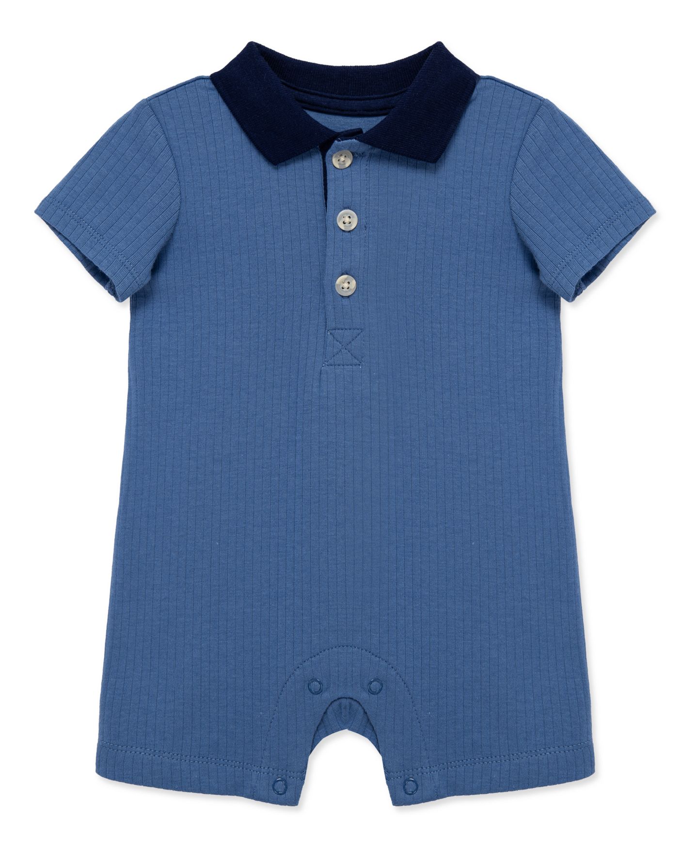 Комбинезон Little Me Polo Collar Short-Sleeve Romper для мальчиков-малышей, цвет: Синий — фото 1