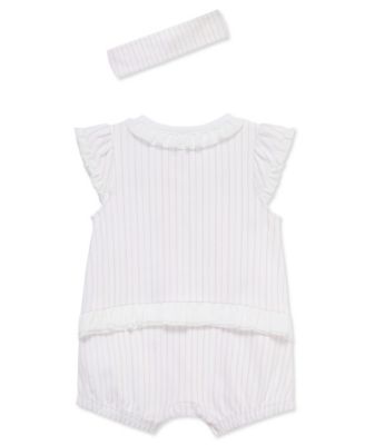 Baby Girls' Knit Floral Romper & Headband, 2-Piece Set