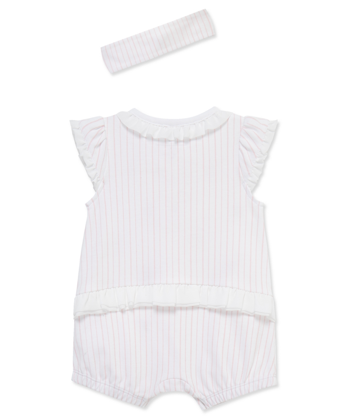 Little Me Baby Girls' Knit Floral Romper & Headband, 2-Piece Set