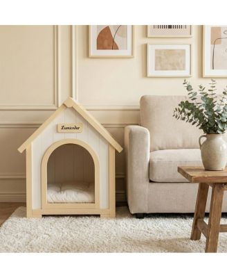 Solid Cedar Indoor Pet House with Cushion
