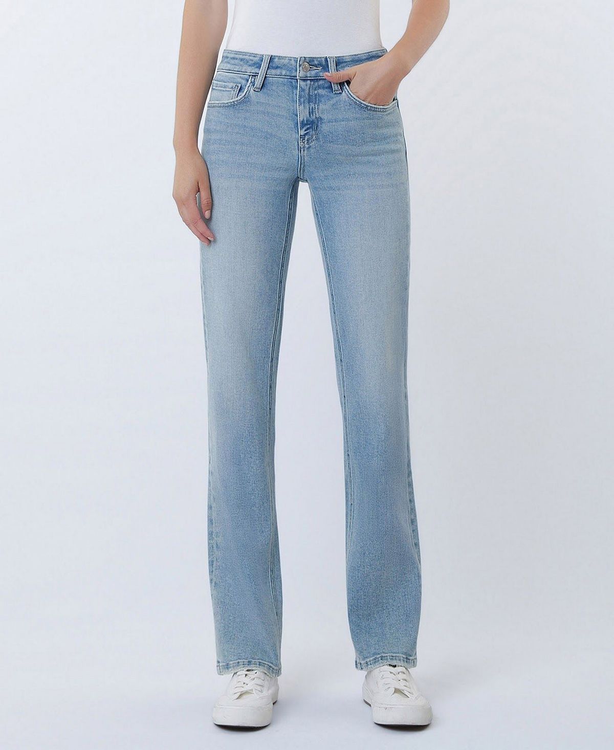 Flying Monkey Women's Low Rise Straight Jeans With Tint view 1 — MAYCSS fashion products