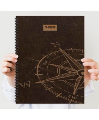 July 2026 - June 2027 Leather Compass Large Weekly Monthly Planner