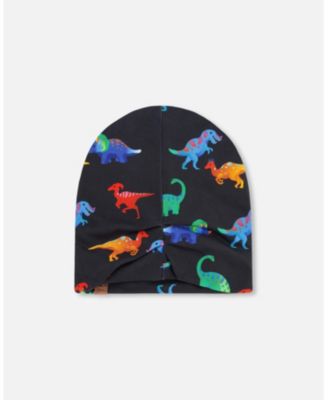 Baby Boys Stretch Jersey Beanie Dinosaur Print