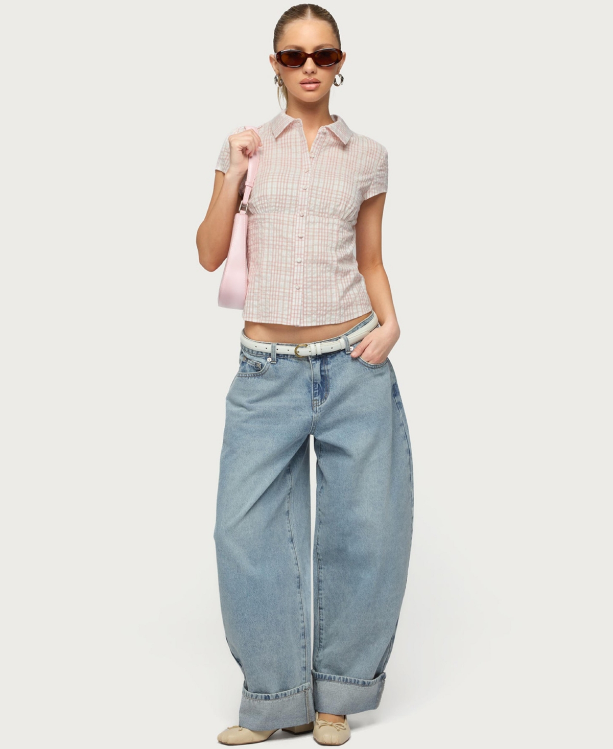 Edikted Women's Kella Low Rise Baggy Jeans