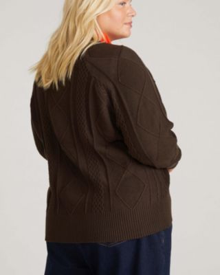 Plus Size Cable Knit Cardigan