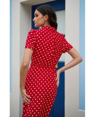 Women's Retro Shirt Polka Dot Dress