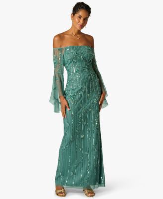 Women’s Beaded Off-Shoulder Long Dress