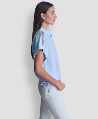 Women's Short-Sleeve Button-Down Top